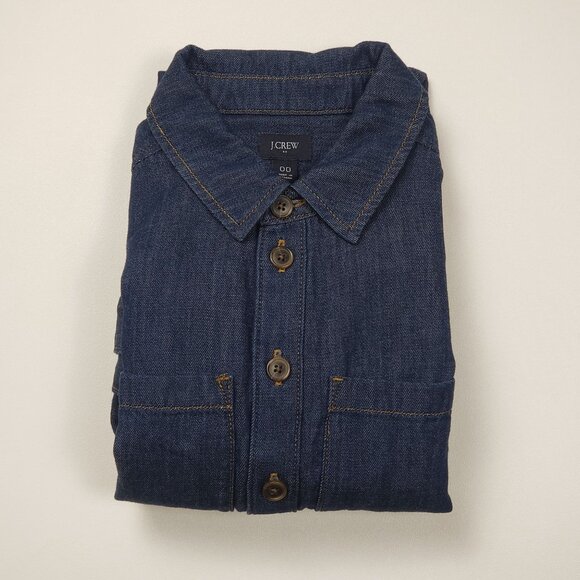 J. Crew Factory Denim Utility Mini Dress in Blue Rinse Size 00 Belted Casual NWT - Picture 15 of 16